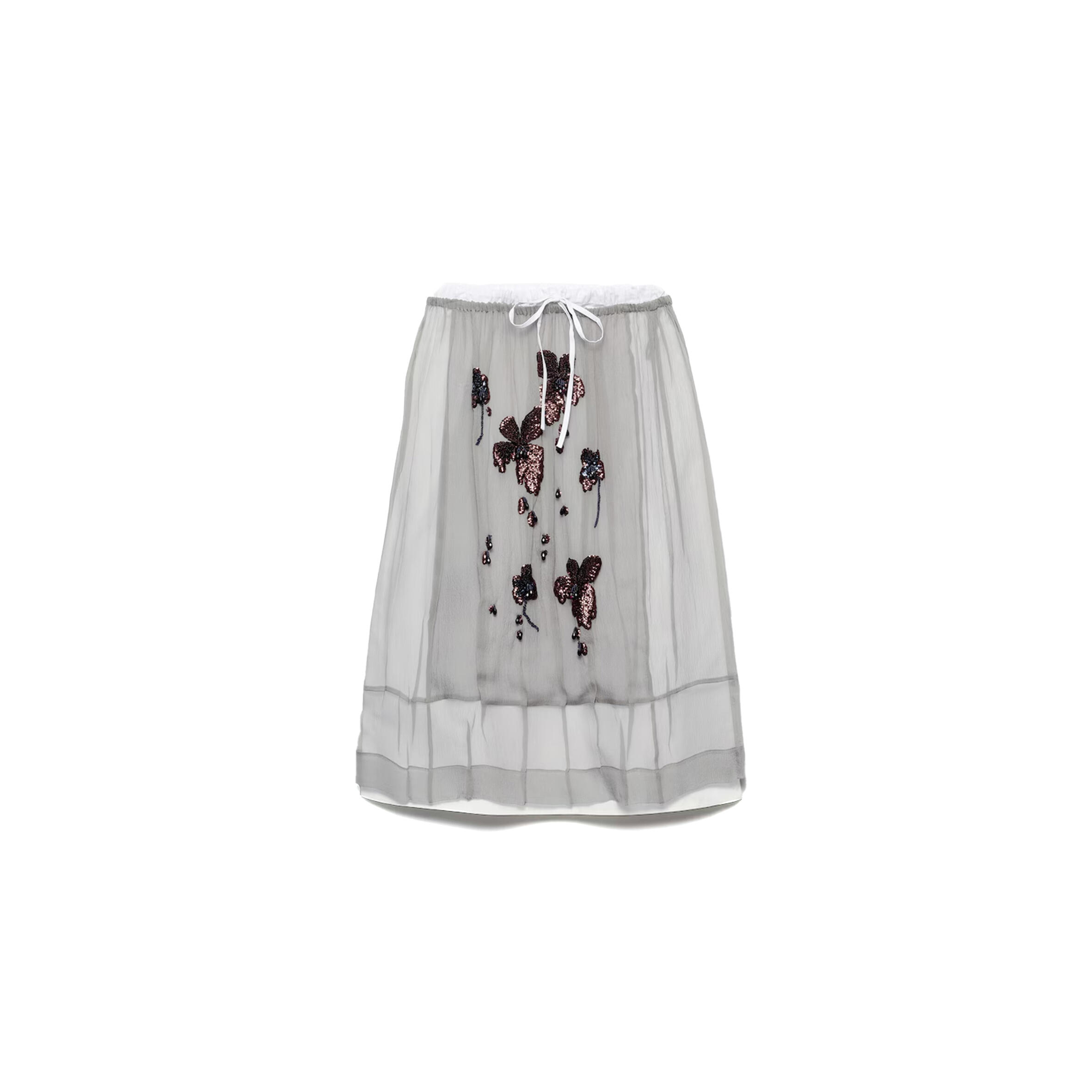Pra*a embroidered chiffon midi-skirt p172zr